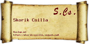 Skorik Csilla névjegykártya